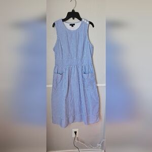 J. Crew Blue and White Striped Sundress
